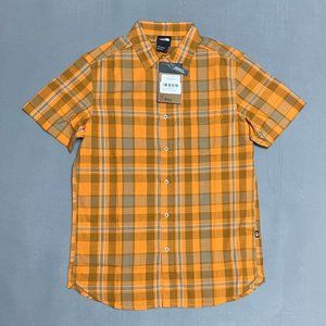 NWT North Face Men's S/S Hammetts Button-Up Shirt II - Orange Plaid - Small